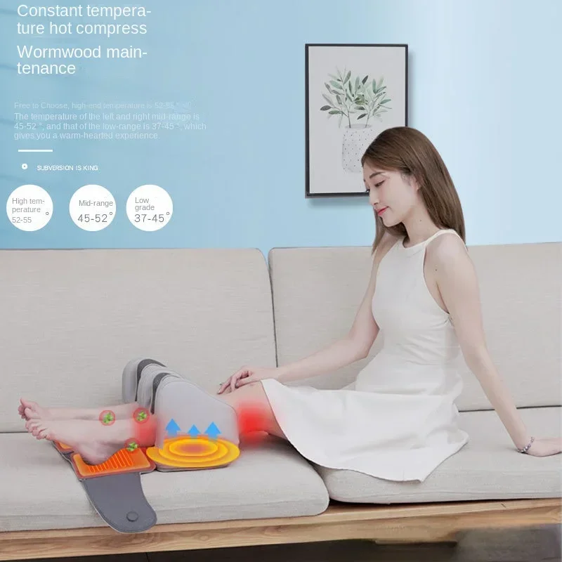 Wireless Charging Knee Massager - Vibration and Hot Compress Airbag Leg Massager, Smart Pain Relief for Cold Legs