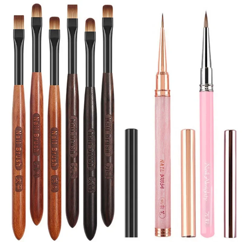 

2 шт., гелевая кисть для рисования ногтей для наращивания гелевых кончиков, акриловые аксессуары для наращивания, кисти для дизайна ногтей, гелевая кисть для ногтей