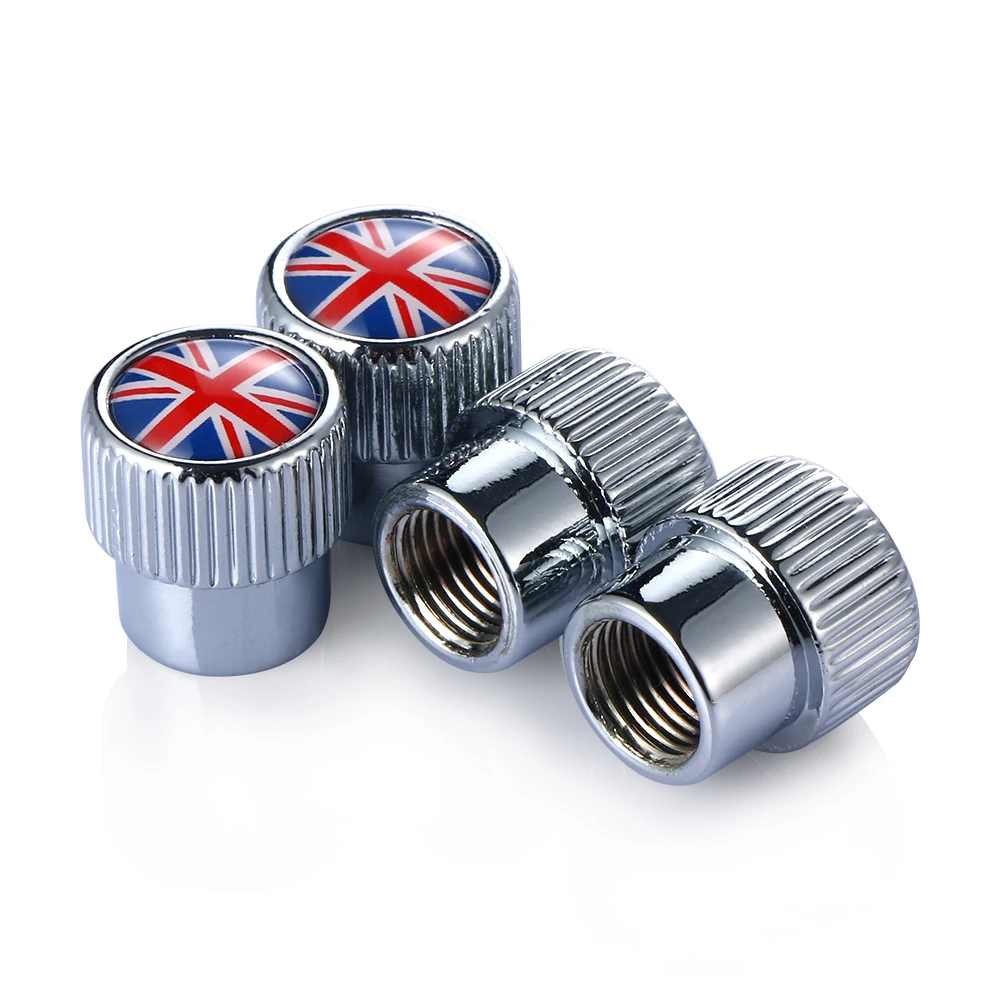 4PCS Universal Union Jack Car Tire Wheel Rims Stem Air Valve Caps Case Cover For Mini Cooper JCW Countryman Clubman Accessories
