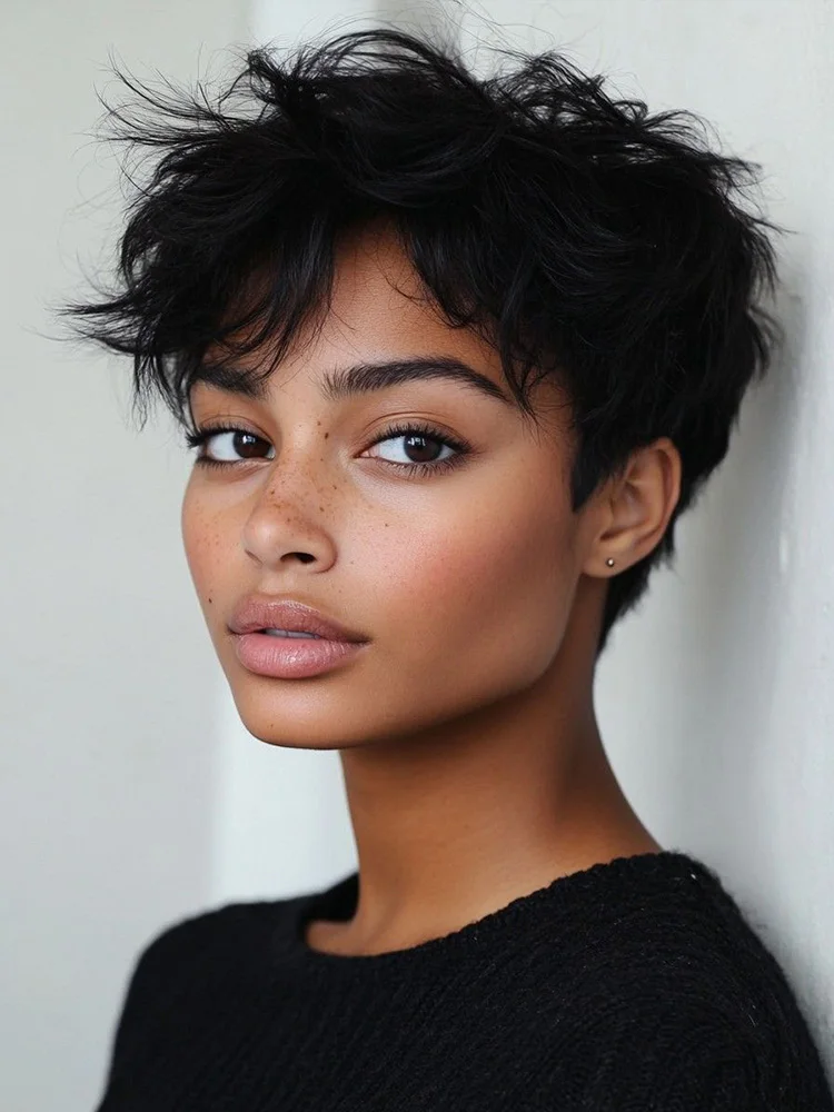 Krótkie, proste peruki z ludzkich włosów, fryzura pixie, brazylijskie włosy, 100% ludzkie włosy, peruki z grzywką, wykonane maszynowo, wstępnie wyregulowane, gotowe do założenia.