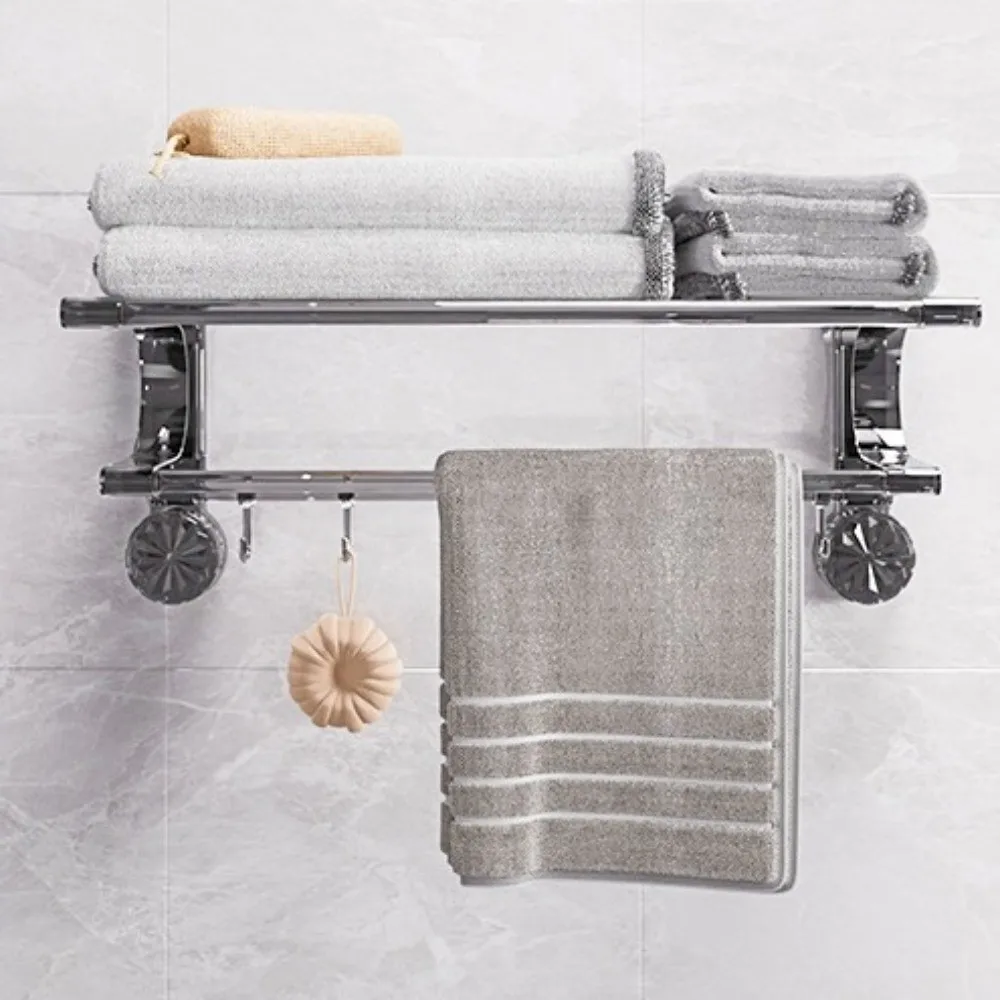 

Vacuum Bathroom Towel Holder With Hook No Drilling Wall Mount Toilet Storage Rack Removable Space Saving Suction Cup Towel Rack