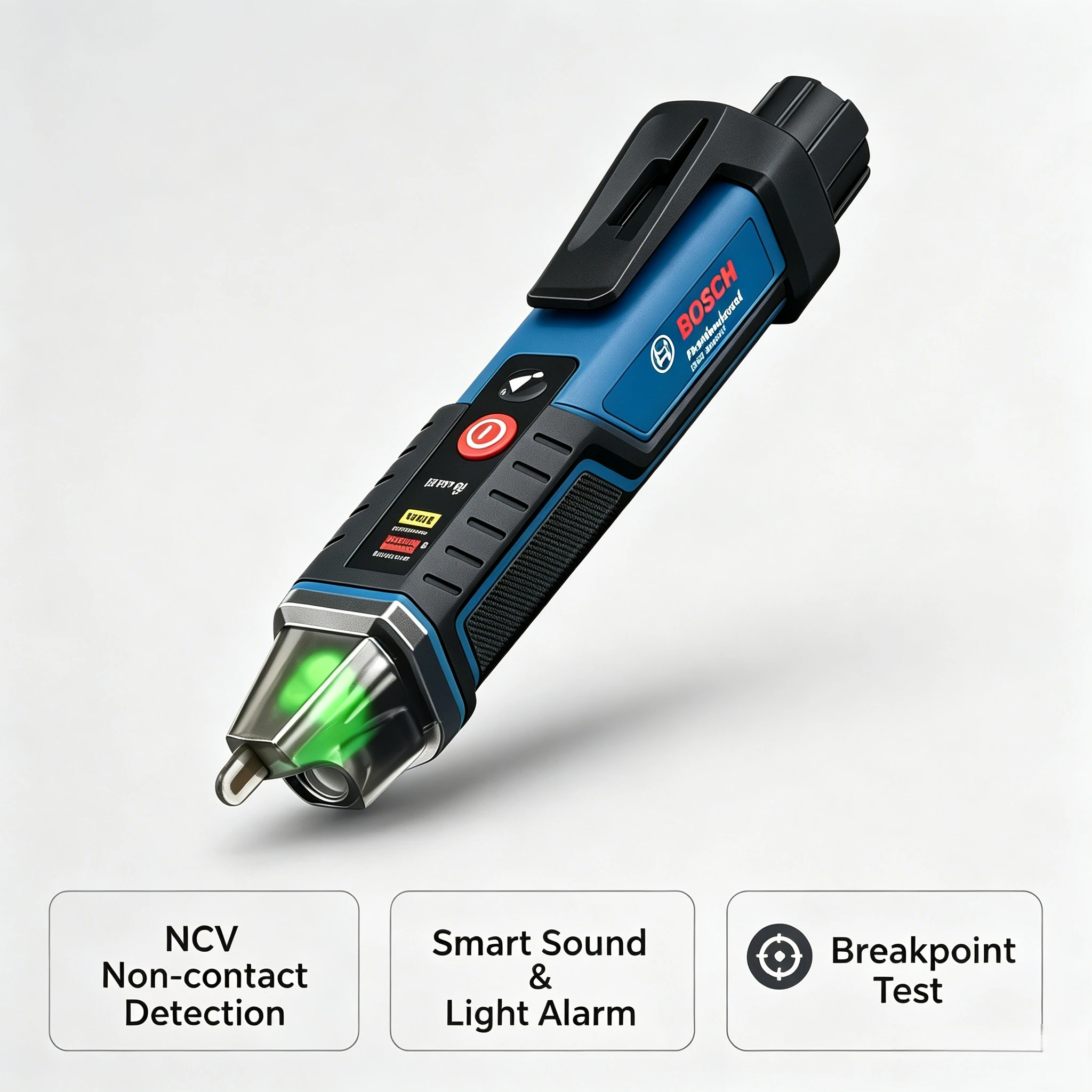 Bosch GVD 1000-17 Non-Contact Voltage Pen, No-Touch Detection, Safety-First Design for Fast, Accurate Voltage Checks