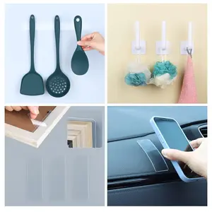 Yeniden kullanılabilir, şeffaf pedler, yapışkan notlar, kare, iz bırakmadan, çift taraflı bant, montaj, ağır hizmet tipi, çıkarılabilir, şeffaf, asma katlar, 60-1200 adet şeffaf koruyucu kılıfta en çok satılan 8 bant-no. 6