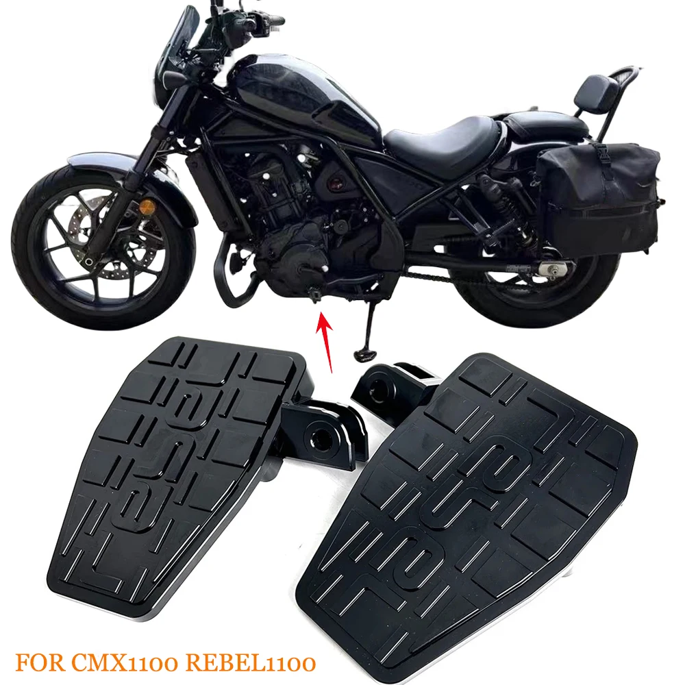 Motorcycle Front Driver Footrests Foot Pegs Billet Wide Pedals For Honda Rebel 1100 REBEL1100 CMX1100  CMX 1100 2021 2022 2023