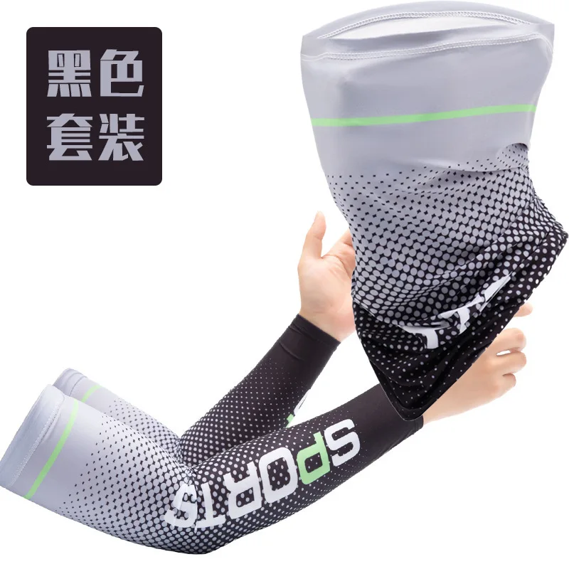 2025Unisexฤดูร้อนครีมกันแดดผ้าไหมน้ําแข็งแขนแขนSun UV Protection Mask Anti-Slip UVแขนแขนManกีฬากลางแจ้งขี่จักรยานแขน