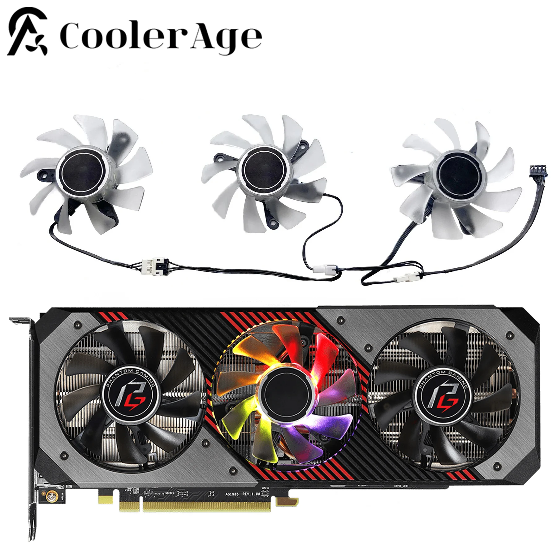 PVA080E12R RX5700XT Video Card Fan For Asrock AMD Radeon RX 5700 XT Phantom Gaming D 8GB OC Graphics Card Replacement Fan