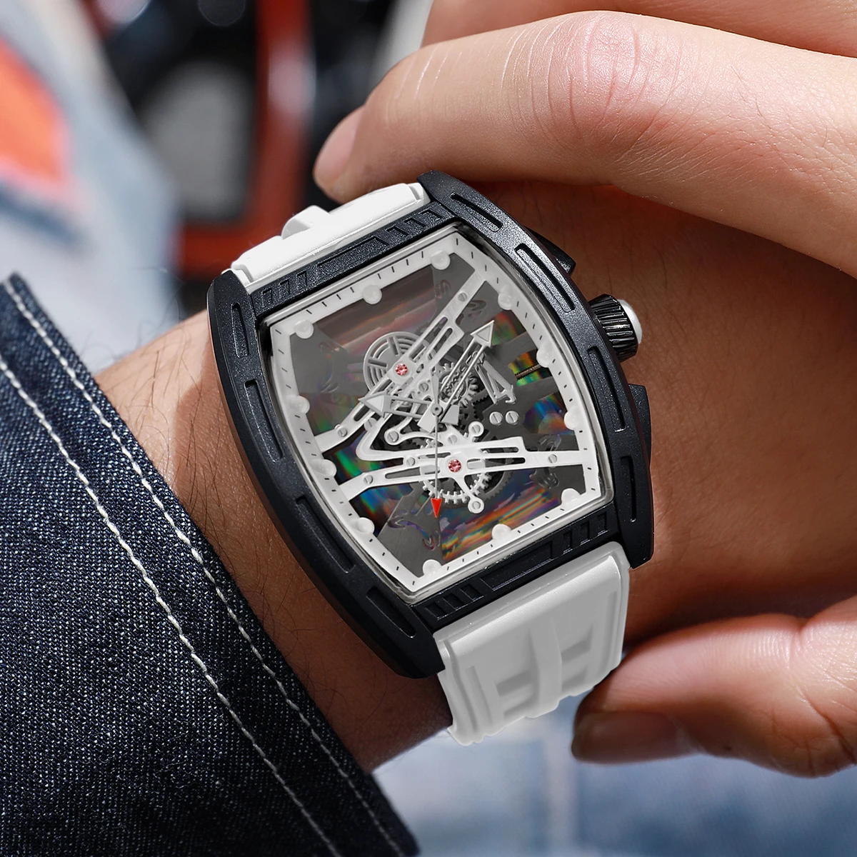 Casual Silicone Strap Men Sports Wristwatches Fashion Large Dial Man Clock Watches Reloj Hombre（Without Box）