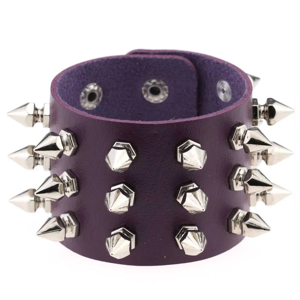 DIEZI Vintag Purple PU Leather Rivet Bracelet Gothic Cosplay Wrap Bracelet For Women Men Harajuku Bracelet Bangle Gift Jewelry