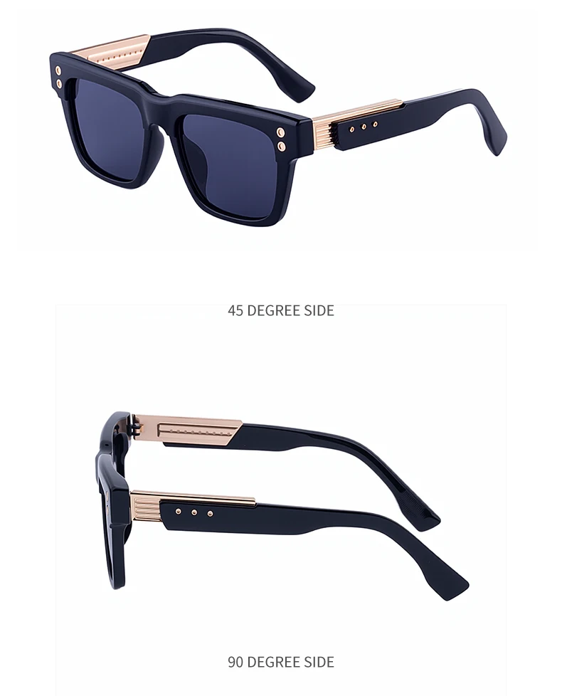 Polarisierte quadratische Steampunk-Sonnenbrille für Herren 2026 – Luxusmarke, Vintage, Oversized, für Outdoor und Autofahren, klassische Herrenbrille – Detail 12