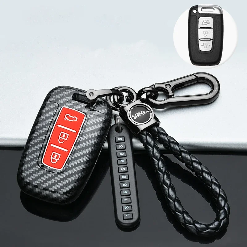 Car Key Case Cover For Hyundai Azera Elantra GT Equus Coupe Santa Fe Sonata Tucson Genesis For Kia Optima RIO Soul Accessories