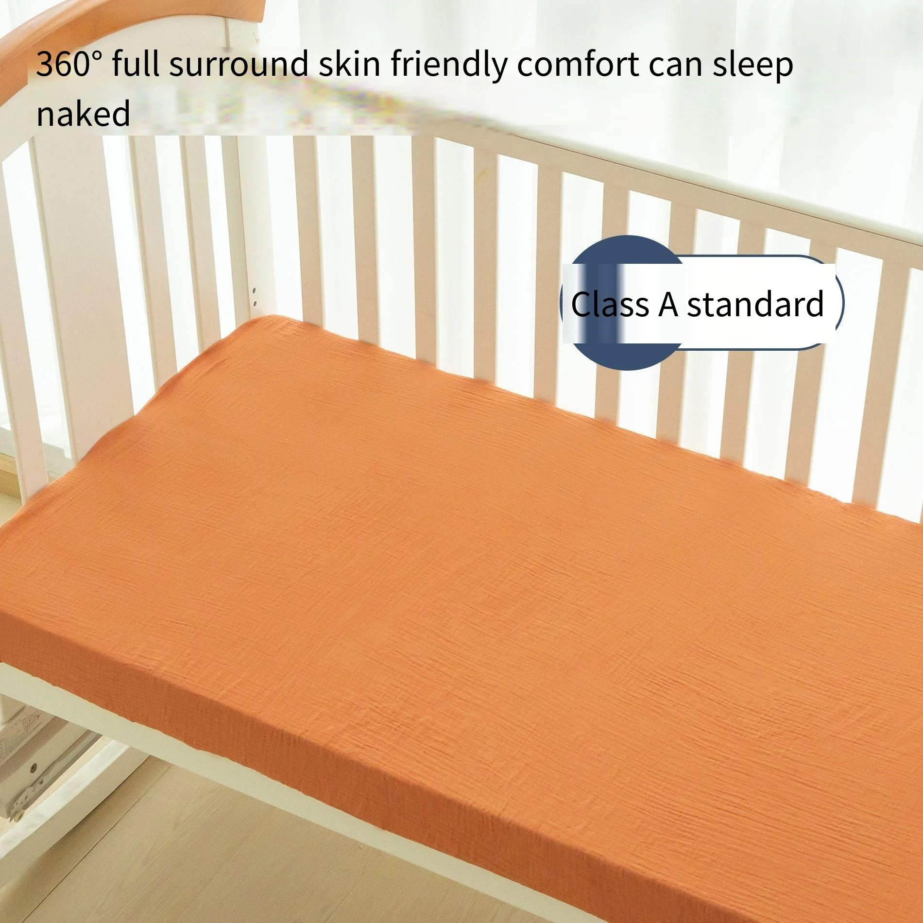 Cotton Wrinkled Cloth Baby Cotton Mattress Solid Crib Mattress Double Layer Soft Breathable Sheet Baby Room Decoration