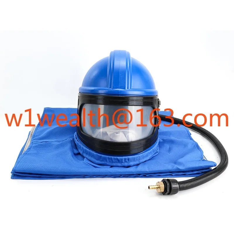 Air conditioning type oxygen supply sandblasting helmet sanding cap one-piece split sandblasting protective clothing activated