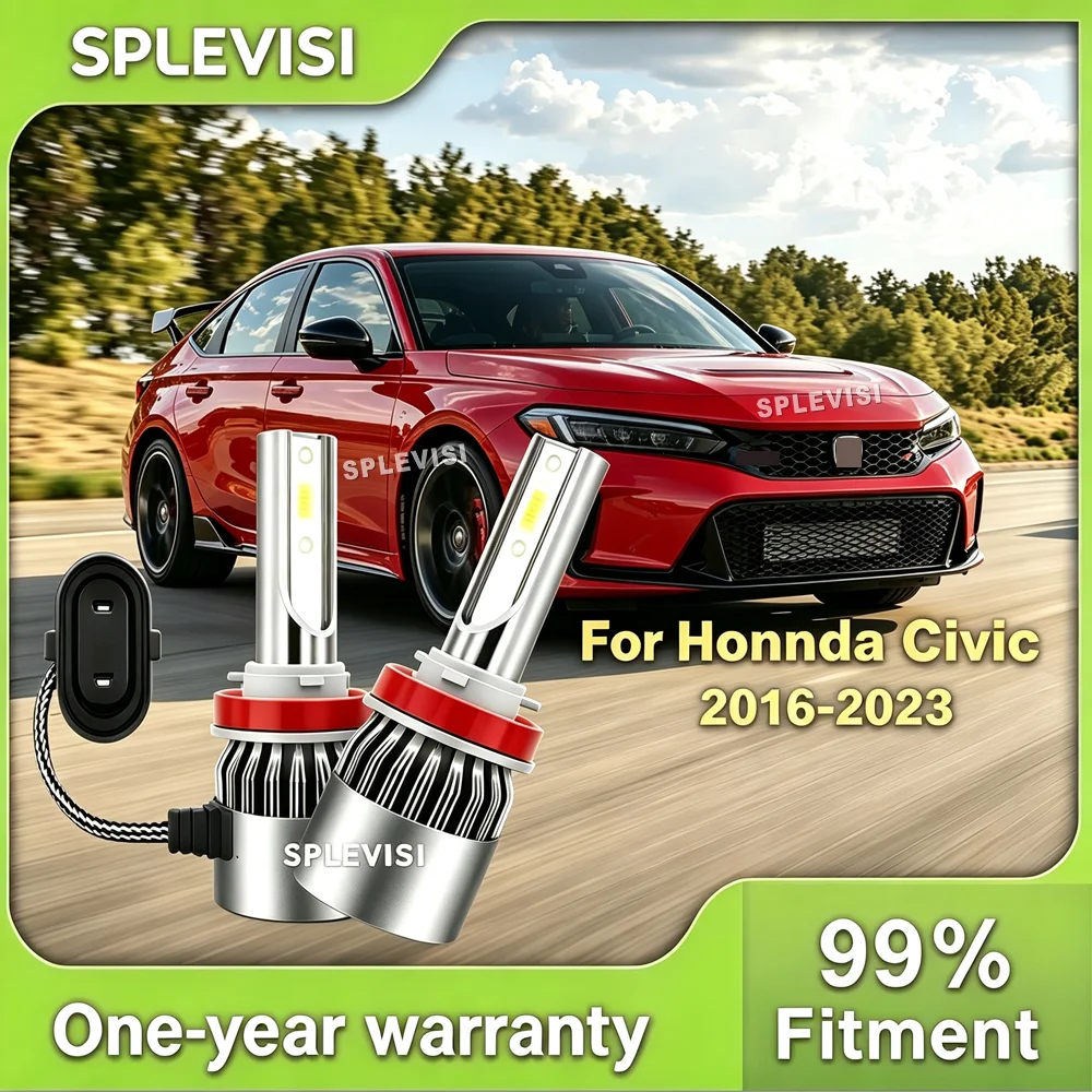 LED H11 H8 H9 Headlight Low Beam COB chip provide exceptional brightness For Honda Civic 2016 2017 2018 2019 2020 2021 2022 2023