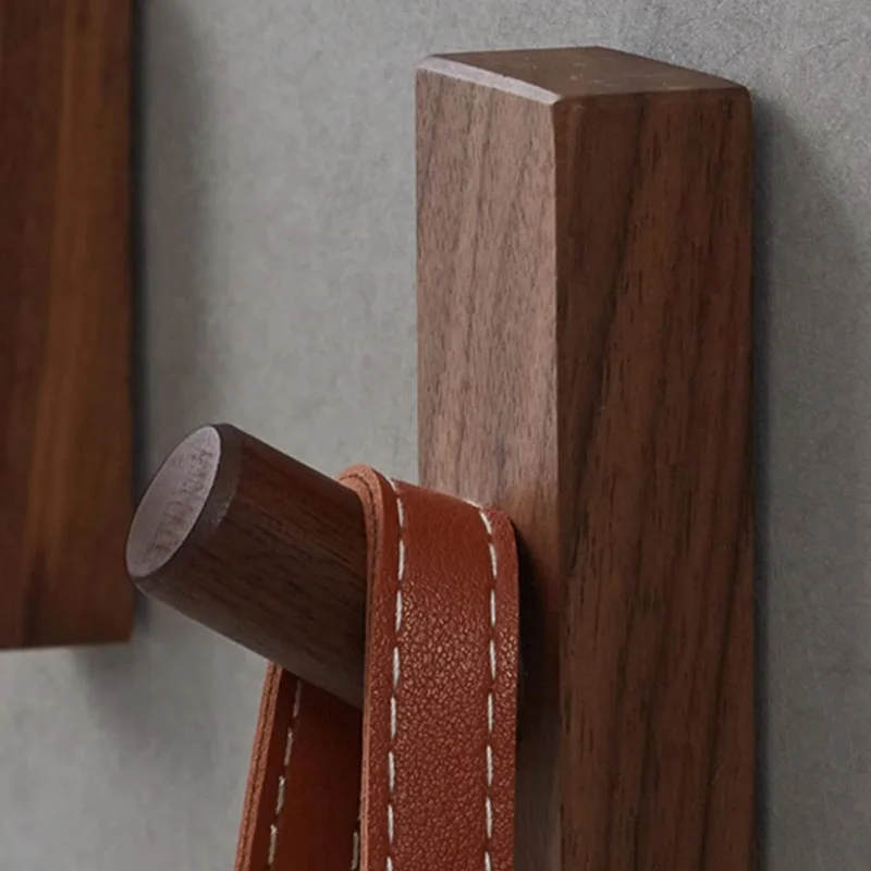 Nordic Wall Mounted Coat Racks Solid Wood Clothes and Hats Hook Living Room Bedroom Wall Hanging Rack