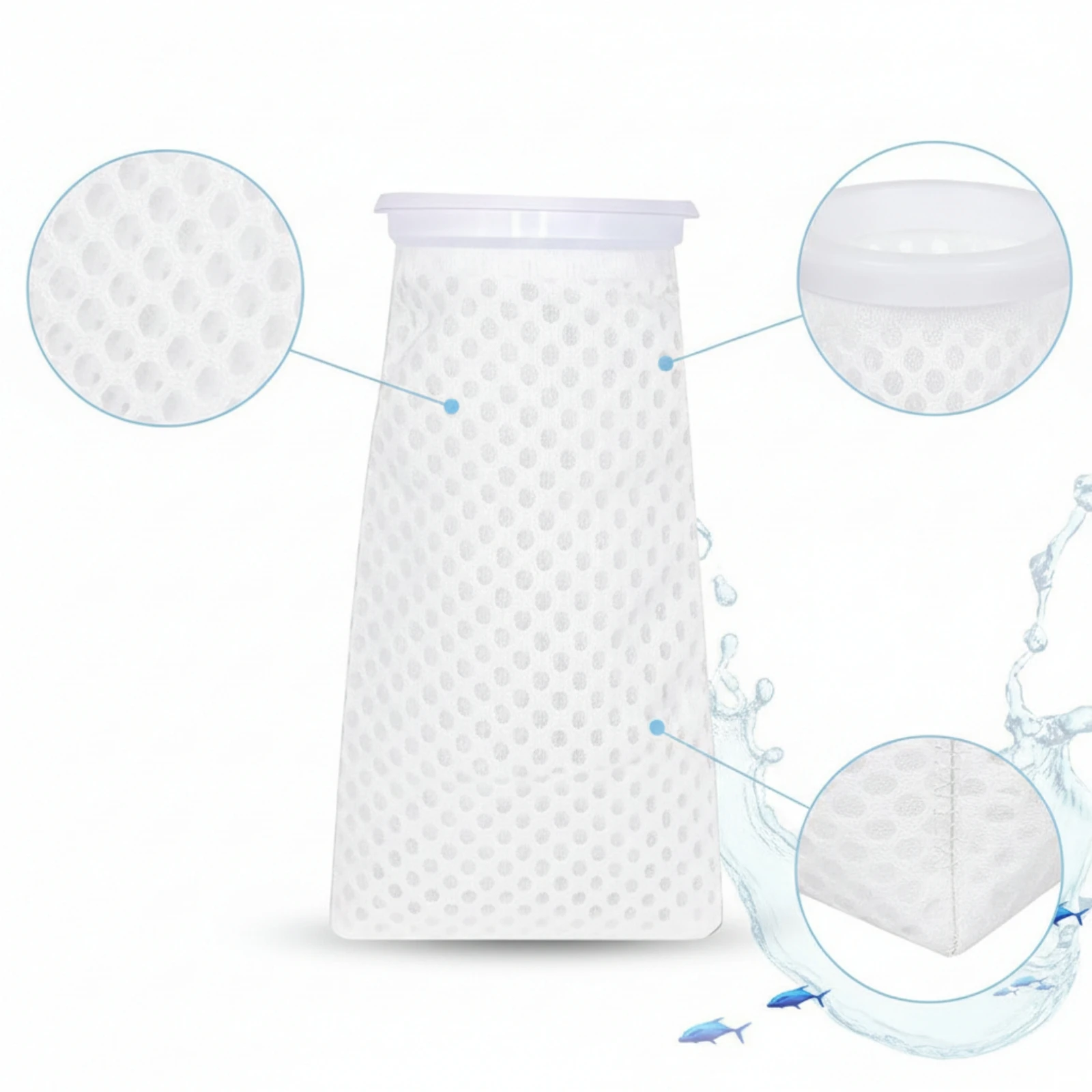 12 Pieces Aquarium Filter Bag with Rim 150 Micron Aquarium Filter Bag Efficient Filtration High-Density for Aquatic Keepers