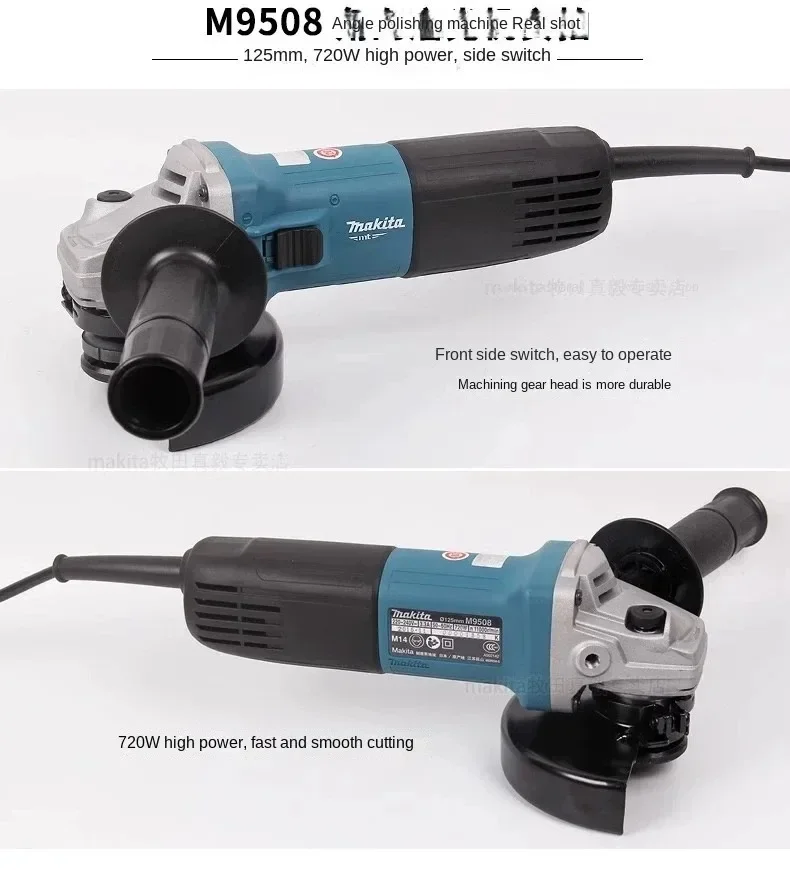 Makita M9508B Large Size Angle Grinder 125MM Cutting  Angle Polishin Power-Driven Hand Grinding Electric  Pure Copper High P