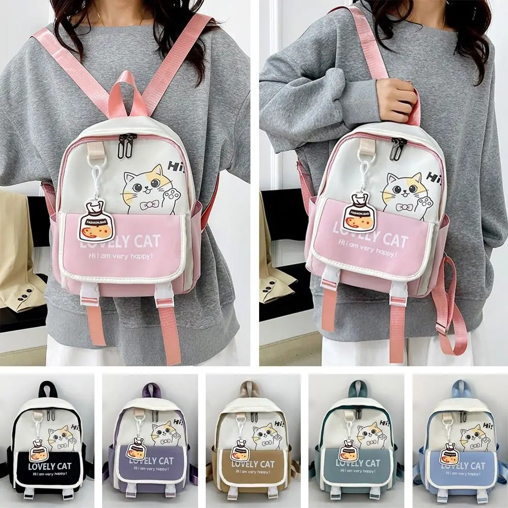 

New Large Capacity Backpack Cute Cat Ultra-light Bookbags Schoolbag Student Daily