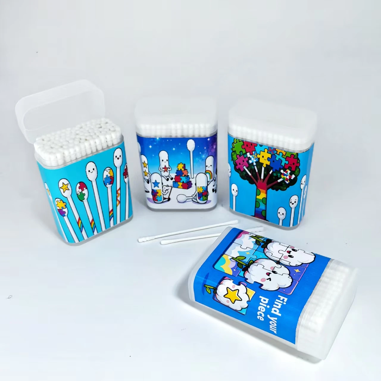 400개 자폐증 관리 심리학 시리즈 요소 면봉, 양면 나사형 원형 미세 축 면봉