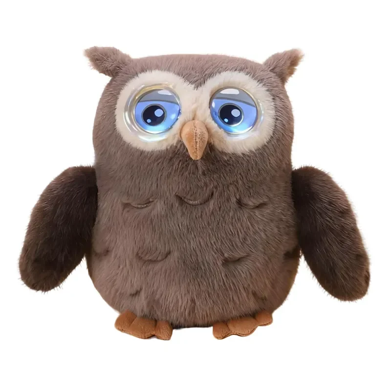 AI Smart Owl Plush Toy WiFi App Control Interactive Talking Stuffed Animal Rich Expressions Educational Gift for Kids