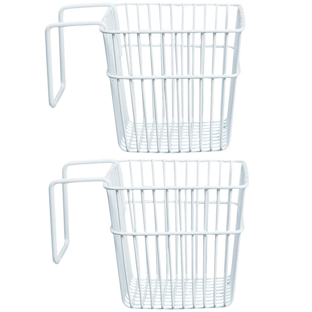 

2Pcs Punch-Free Hanging Basket Stainless Steel Hanging Storage Rack Kitchen Bathroom Storage Rack Practical Sundries Organizing