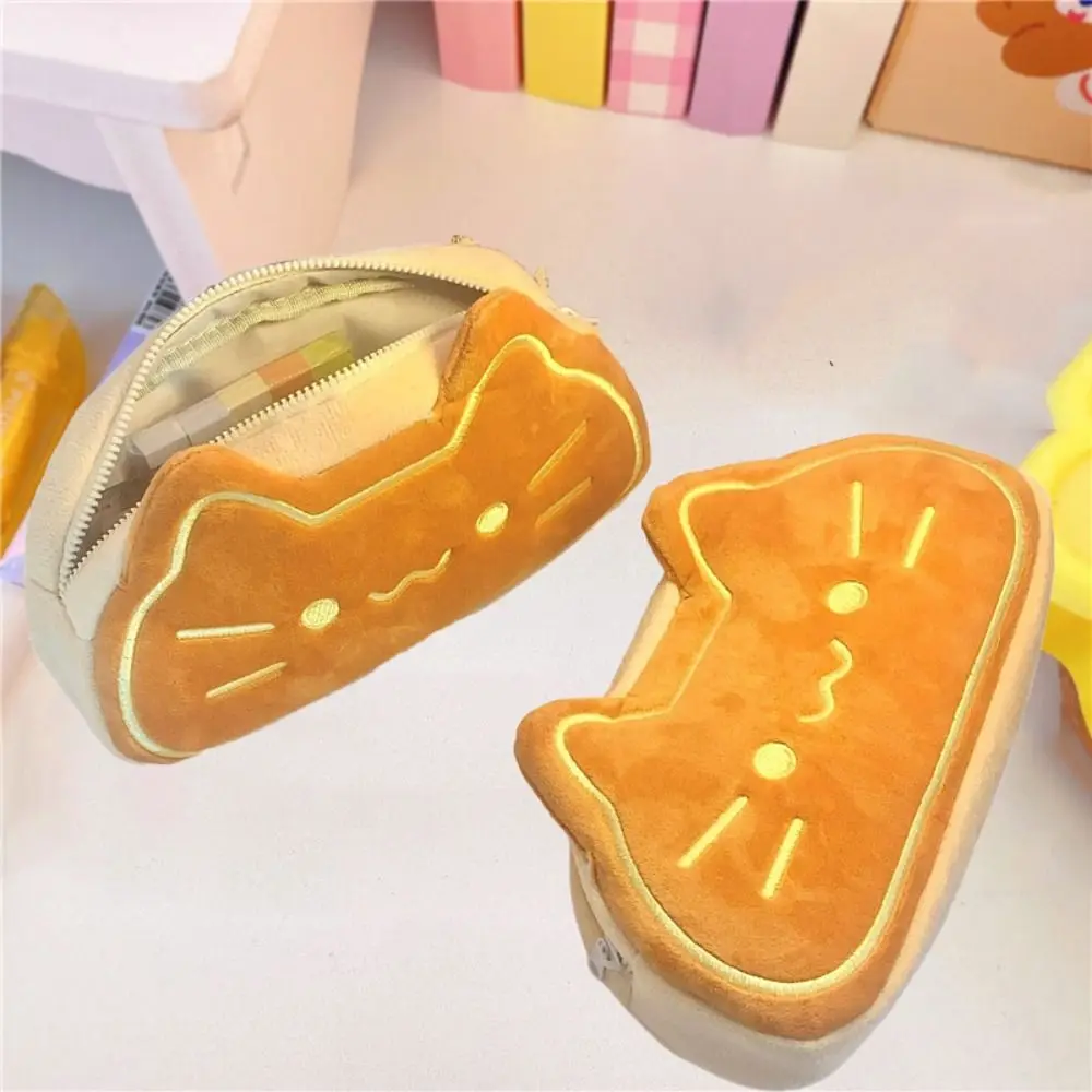 ผู้ถือดินสอแมวพิมพ์ตุ๊กตาดินสอขนาดใหญ่ความจุการ์ตูนลูกสุนัขปากกากระเป๋า Dacron เรียบง่ายปากกากระเป๋าเด็ก