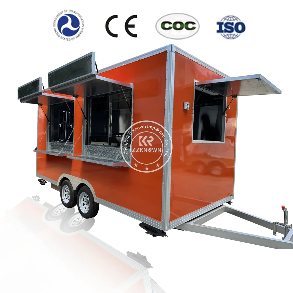 Food Truck Fabrieksprijs Roestvrij staal Hotdog Pizza Koffie IJskar Voedselwagen met volledige uitrusting 2025