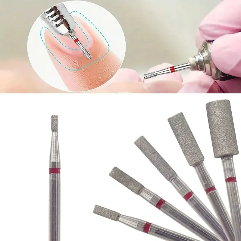 1개 다이아몬드 네일 드릴 비트 미세 그릿 사이즈 대형 배럴 큐티클 클린 네일 비트 러시안 네일 도구 안전한 각질 제거 파일