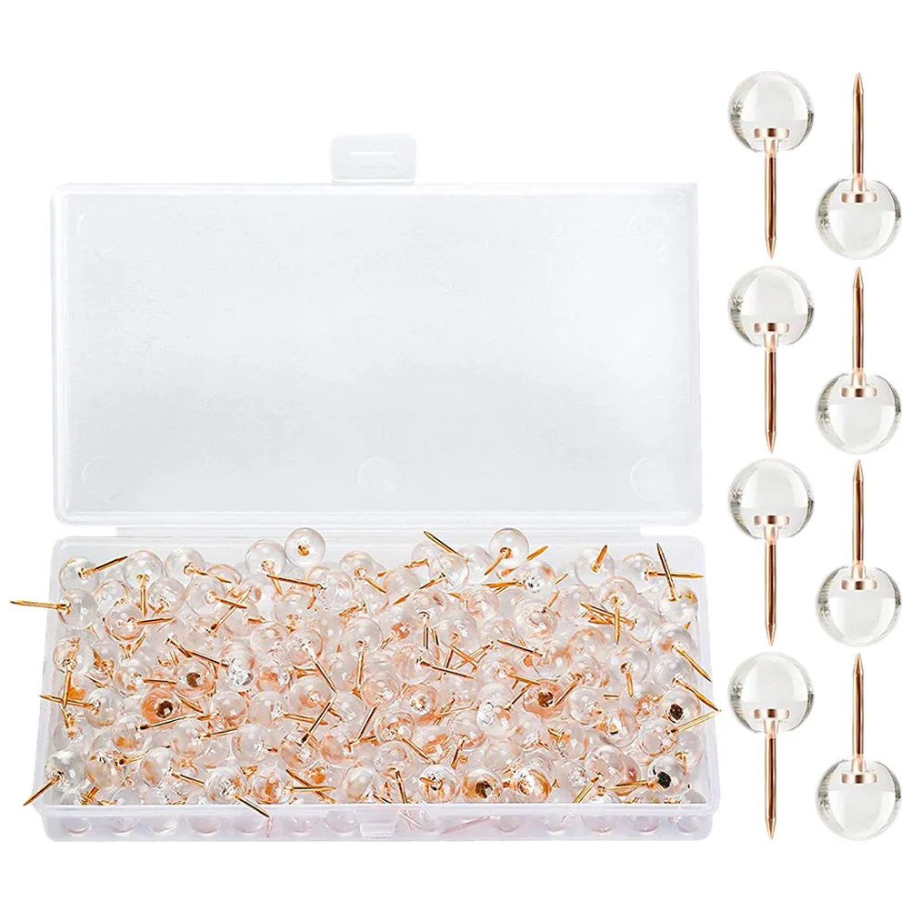 

50 Pcs Rose Gold Cork Board Ball Shaped Thumbtacks Office Desk Accessories