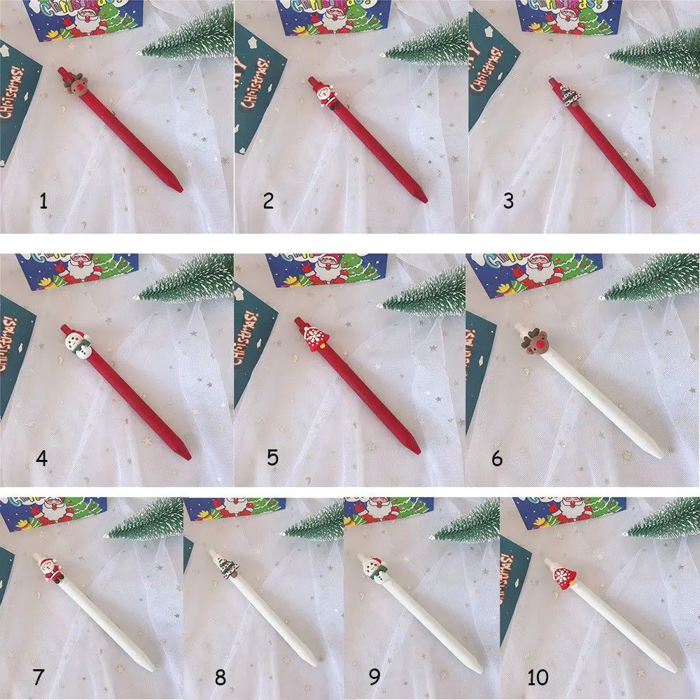 ตกแต่งบ้านโรงเรียนประถมศึกษา Merry Christmas เครื่องเขียนปากกาลูกลื่นคริสต์มาส Santa Claus Xmas Tree