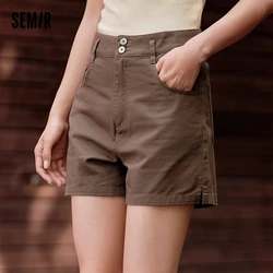 Semir Casual Trousers Women High Waisted Open Show Leg Length 2024 New Summer Ins Tide Simple Basic Shorts Versatile