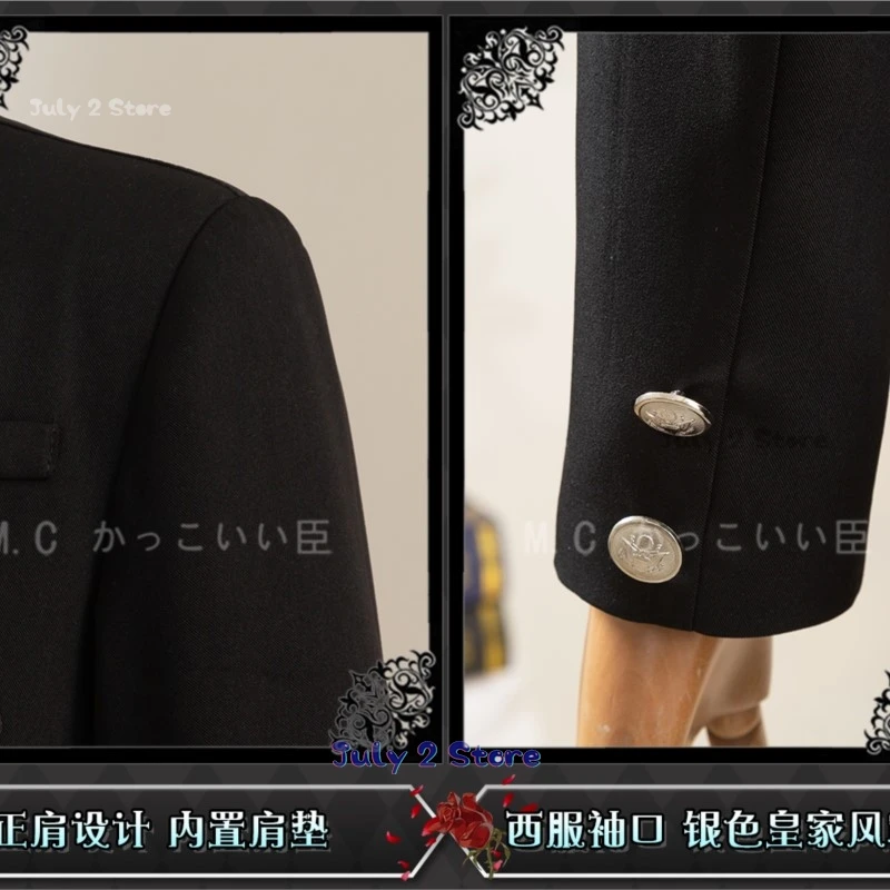 สีดำบัตเลอร์ Ciel phantomhive วิกชุดคอสเพลย์ผู้หญิงชุดอนิเมะ Kuroshitsuji ชุดนักเรียนสาธารณะชุดฮาโลวีนชุดสูทผู้ชายสีดำล้วน