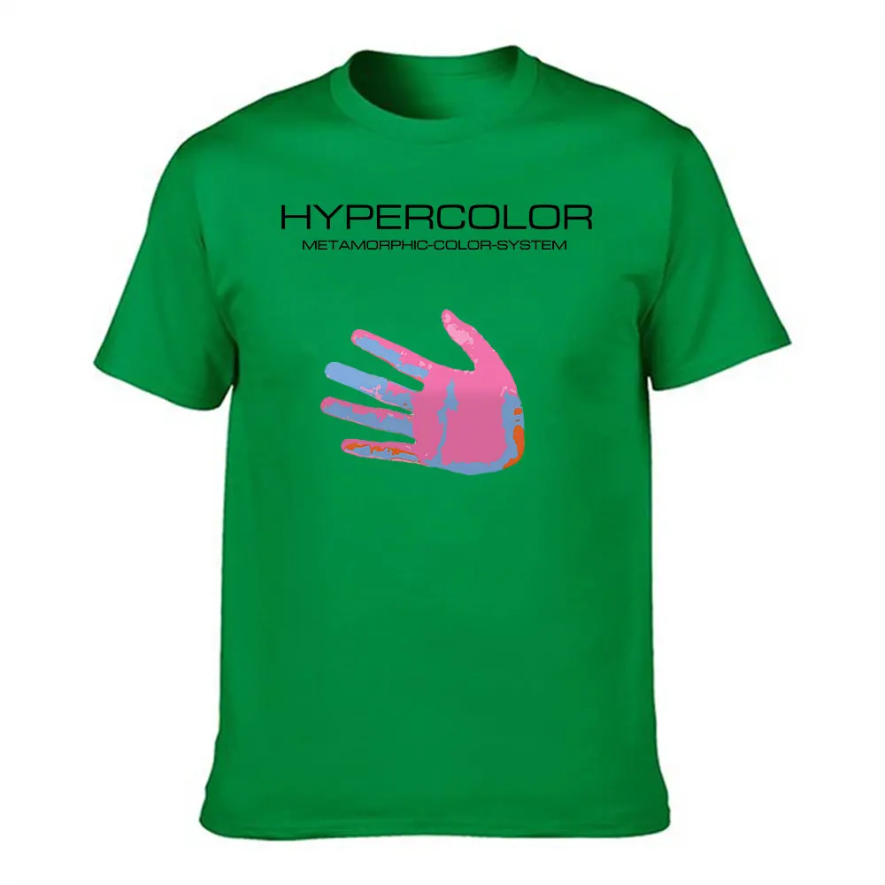 Men's Pure Cotton Hypercolor Metamorphic Color System T-Shirt, Heat-Sensitive Color-Changing Handprint Graphic Tees, Casual Brea view 5