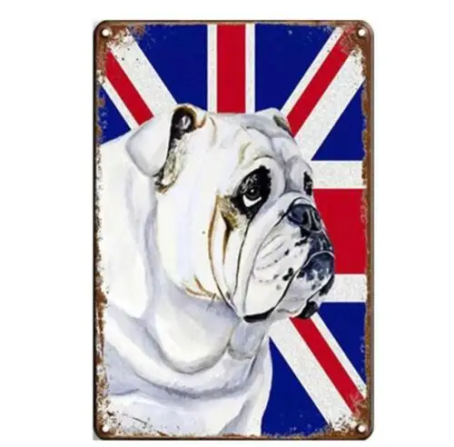 BRITISH FLAG Union Jack BULLDOG METAL TIN SIGN GARAGE BARN ART MAN CAVE WALL ART