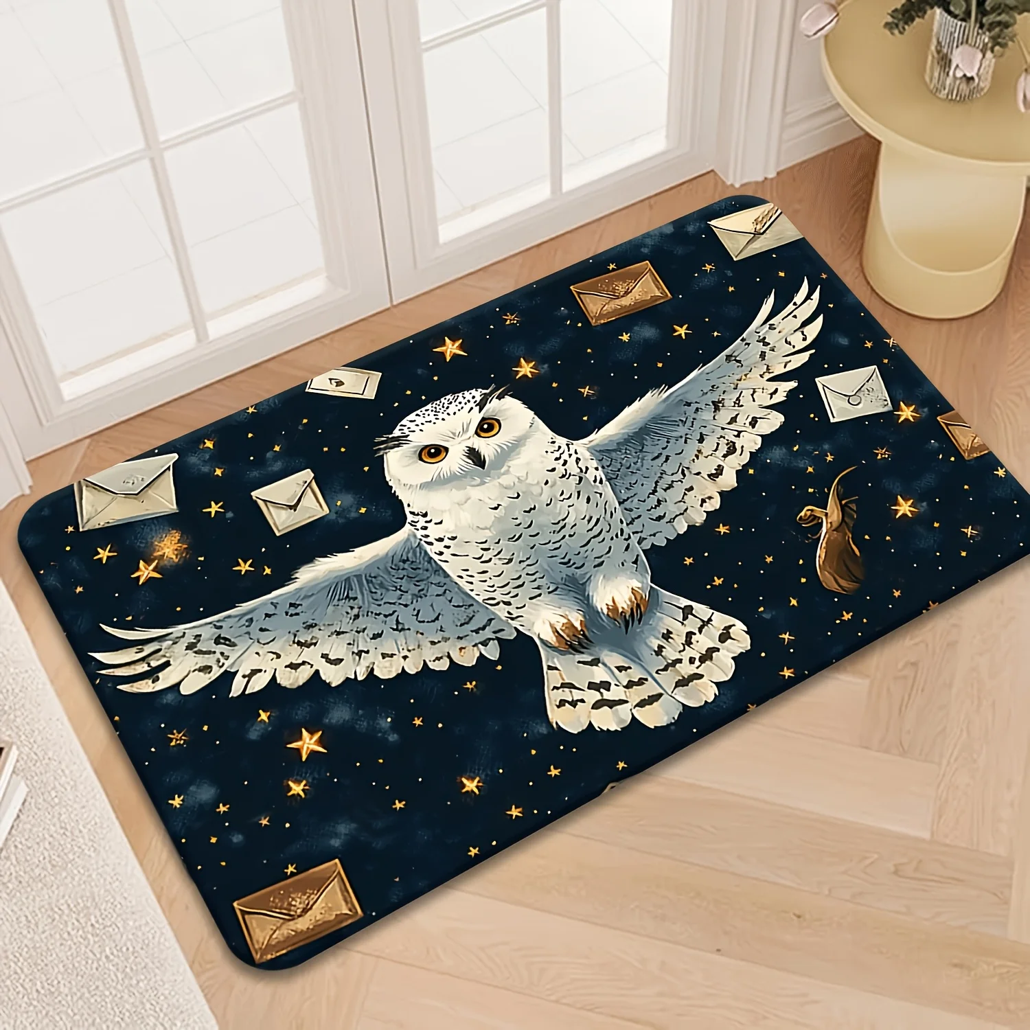 Rock Music Electric Guitar Watercolor Rug  Color Splatter Art Pattern Anti Slip Water Absorbent Indoor Entry Door Mat