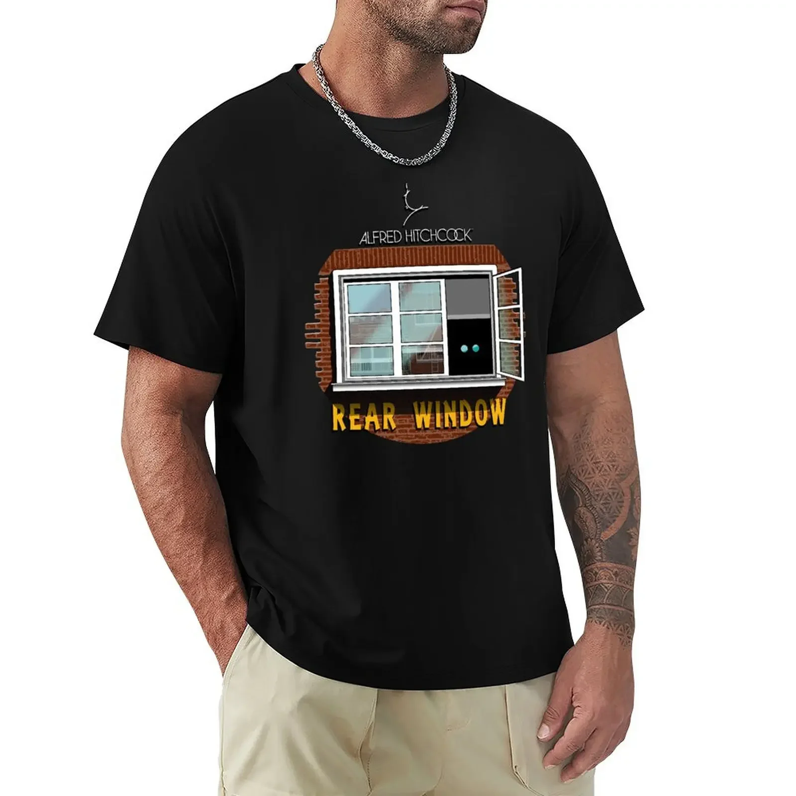 

Alfred Hitchcock Rear Window T-shirt summer tops summer clothes mens clothing