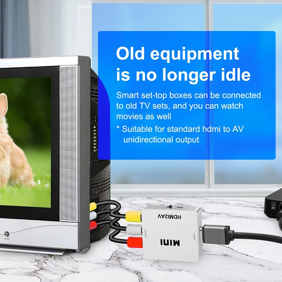 محول محول HDMI إلى RCA ، محول فيديو إلى صوت مركب ، يدعم بال ، NTSC ، عصا تلفزيون ، روكو ، دي في دي ، إلخ ، AV 3RCA