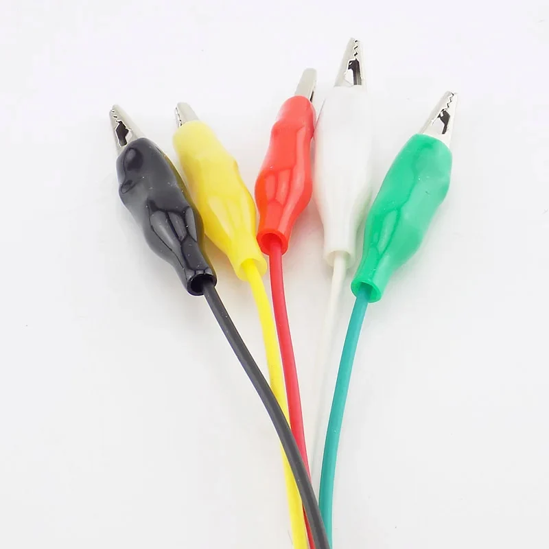 DIY Clip de cocodrilo número abrazadera de prueba de doble punta Cable pinzas de cocodrilo Cable de prueba Clip línea longitud 50cm