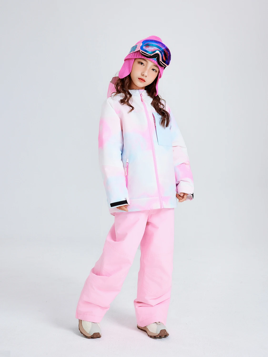 NANDN Traje de esquí para niños Conjunto de pantalones de esquí Snowboard Nuevo Top de esquí de invierno grueso impermeable para niños y niñas