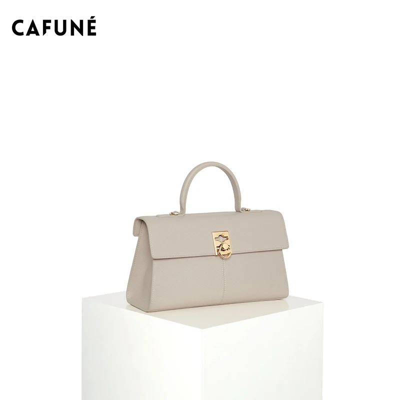 CAFUNE Bag Fashion Design Tote PU One Shoulder Crossbody Bag Trapezoidal Small Square Bag Women\'s Leather Messenger Handbag