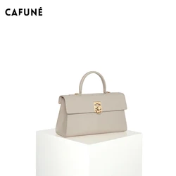 CAFUNE Bag Fashion Design Tote PU One Shoulder Crossbody Bag Trapezoidal Small Square Bag Women's Leather Messenger Handbag