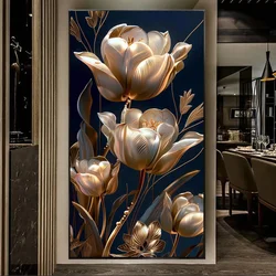 Diamond Painting Large Size New Collection Gold Poppy Lily Flower Diy Full Mosaic Embroidery Floral Jewellery Cross Stitch Kits