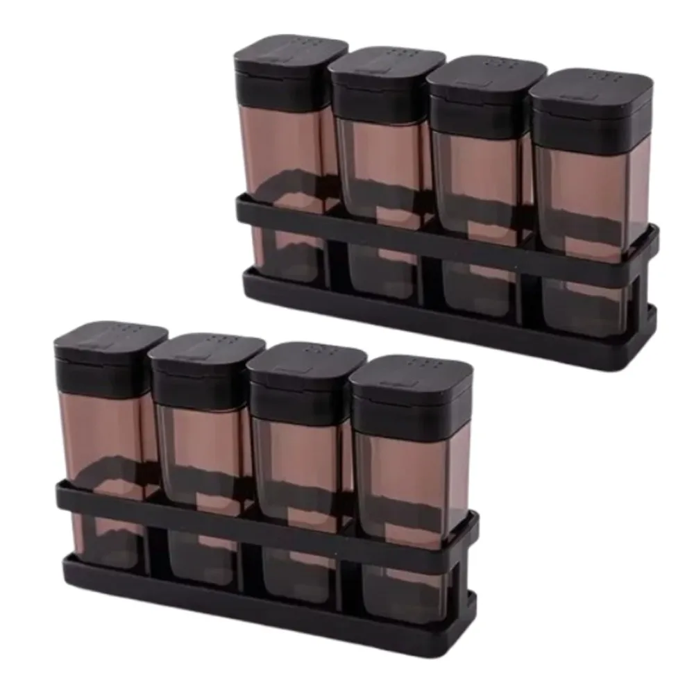 

8Pcs Sealed Spice Storage Bottle Moisture-proof Transparent Seasoning Jars Set Space Saver Household Spice Storage Container