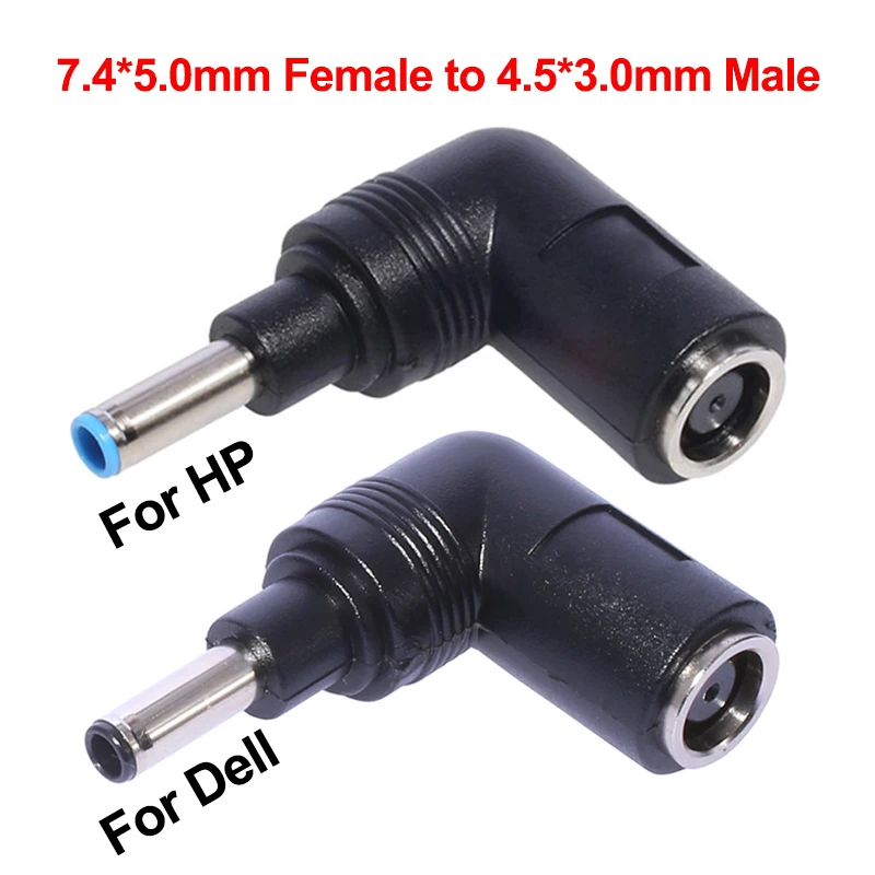 Adapter zasilania DC z wtyczką żeńską 7.4*5.0mm na wtyczkę męską 4.5*3.0mm z konwerterem pinów do laptopa/notebooka (HP, Dell)