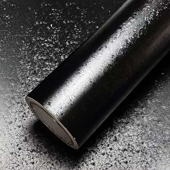 Premium Matt-Schwarze Geschmiedete Carbon-Vinylfolie mit Luftblasenfreier Selbstklebender Beschichtung für DIY Auto-Aufkleber und Folierung