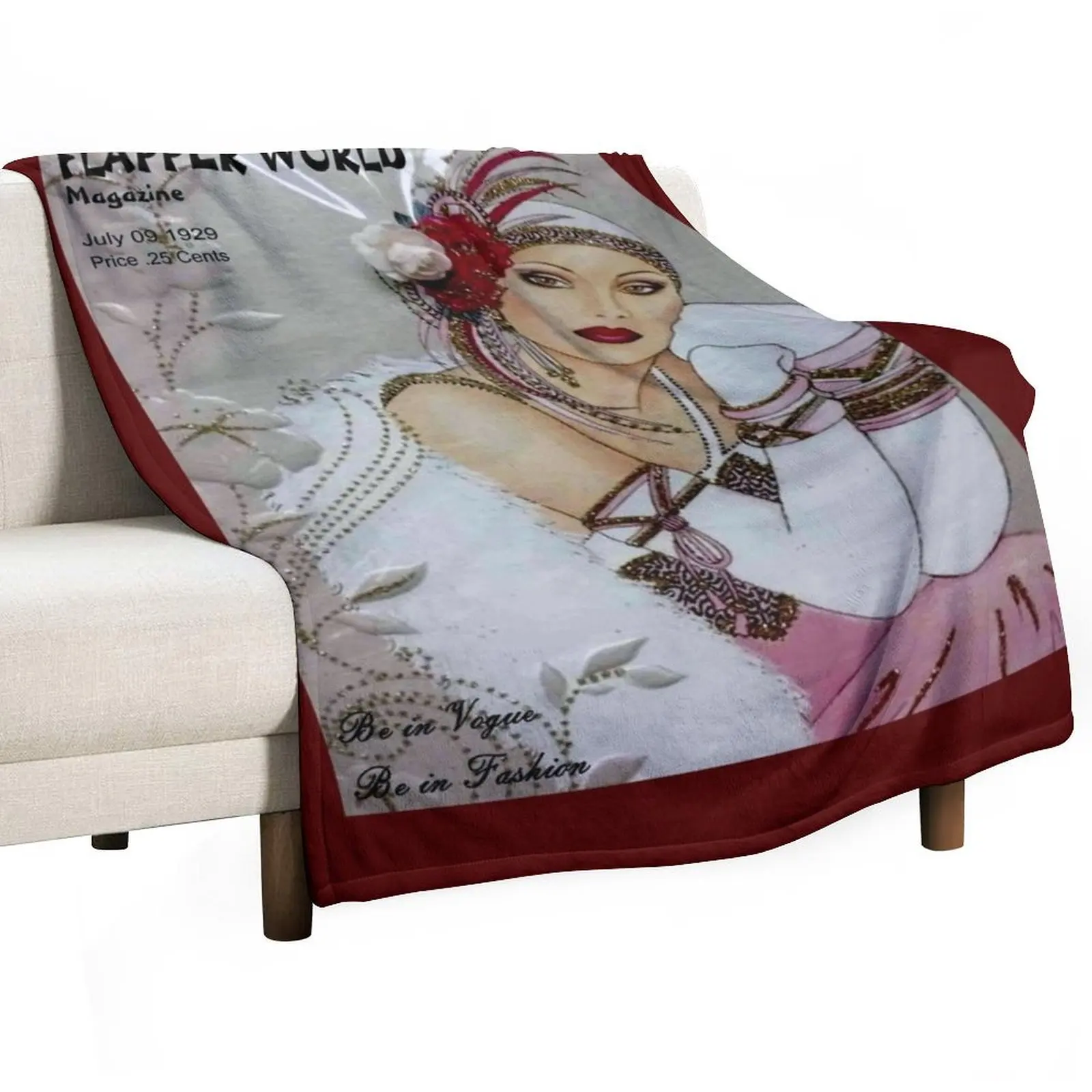 FLAPPER WORLD: Vintage 1929 revista de moda publicidad impresión manta peluda gigante sofá cama a cuadros lindas mantas