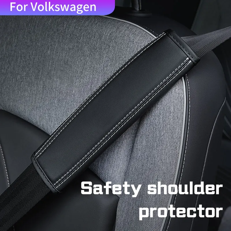 

Leather Car Seat Belt Cover For VW Volkswagen Golf 6 7 8 Polo Passat Jetta Passat b5 Touran Safety Belt Shoulder Protection Pads