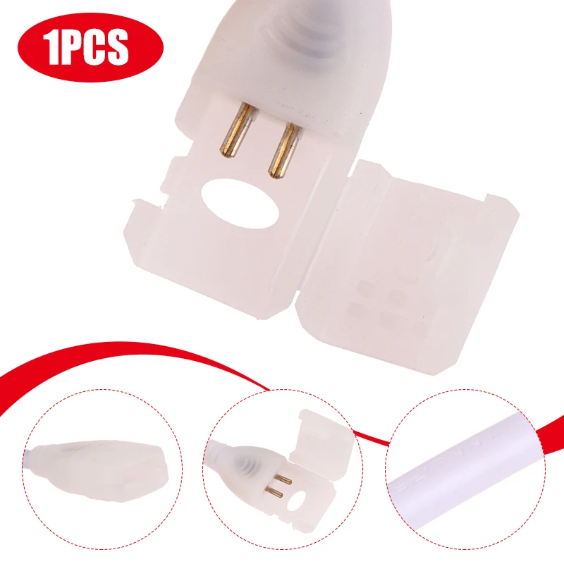 

1pc 2pin COB Led Strip Light Fix Clips Connector 220V EU LED Strip Plug For Cob 360LEDs Light Strip Connector Accessories