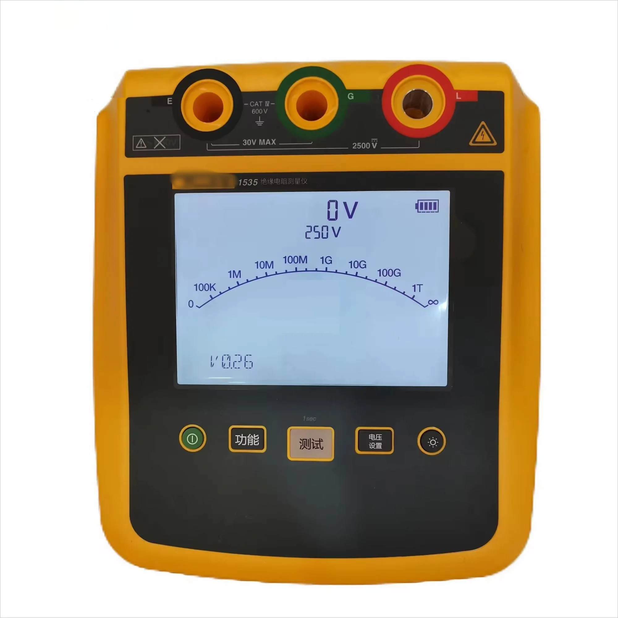 

Insulation Resistance Tester and Megohmmeters Original 250V Min 2500V Max CAT IV 600V