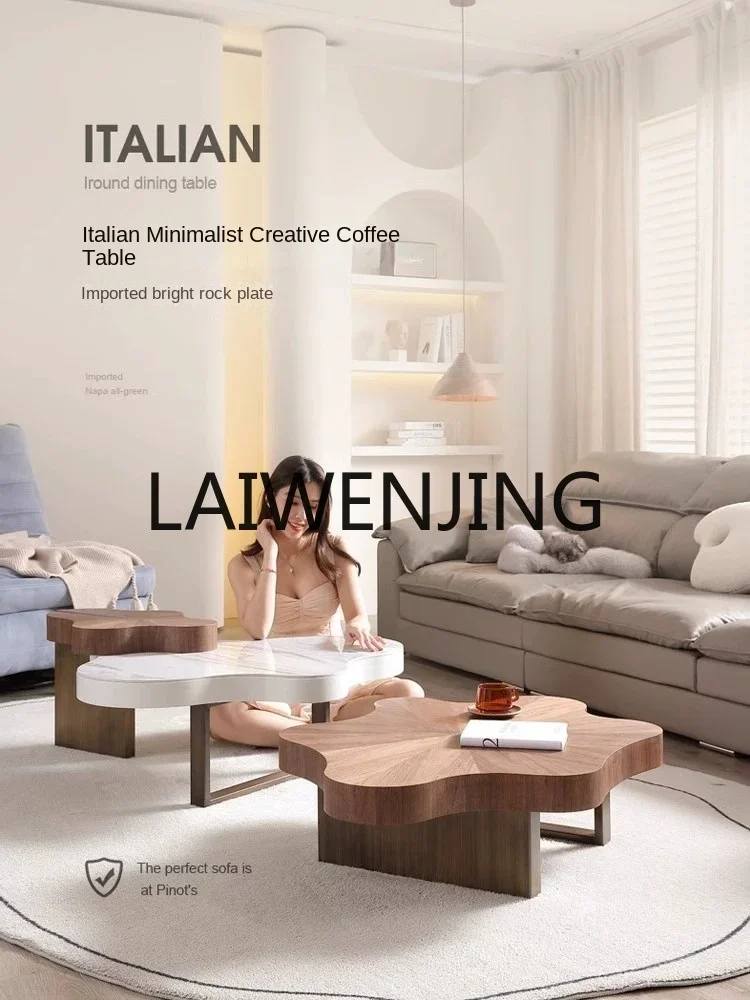 

Coffee Table Walnut Color Home Cloud Large Apartment Tea Table Special-Shaped Living Room Set Light Luxury Creative