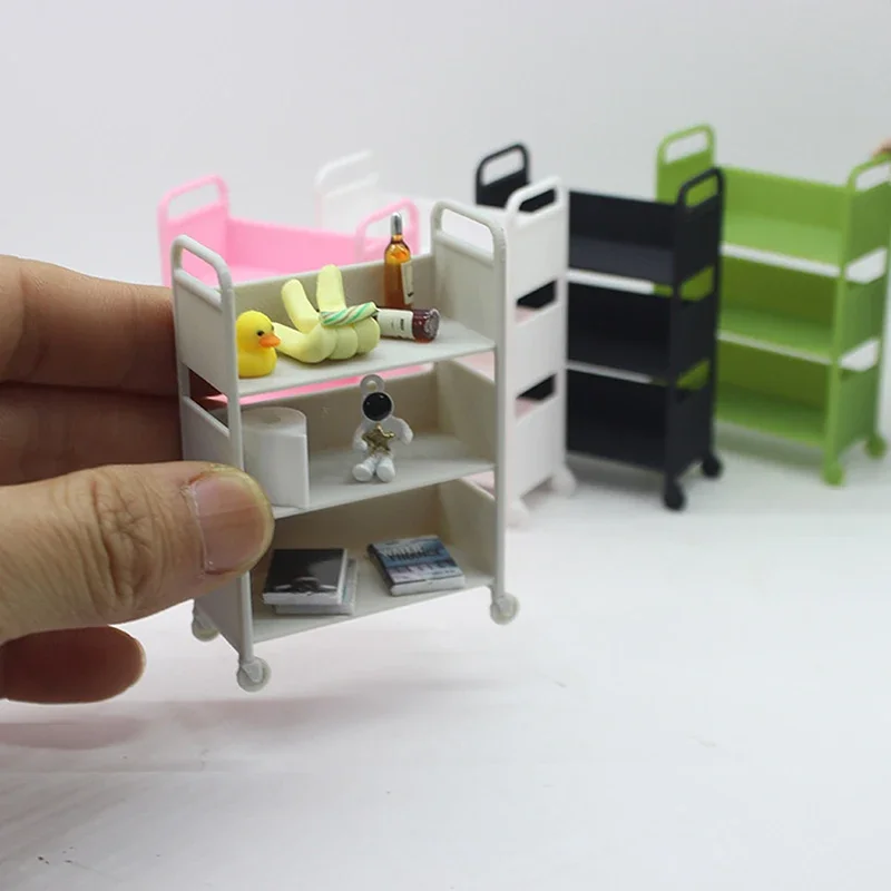 

1 шт. 1:12 кукольный домик миниатюрная обеденная тележка на колесиках; модель дисплея; полка книжная полка модель мебель для хранения игрушечный декор